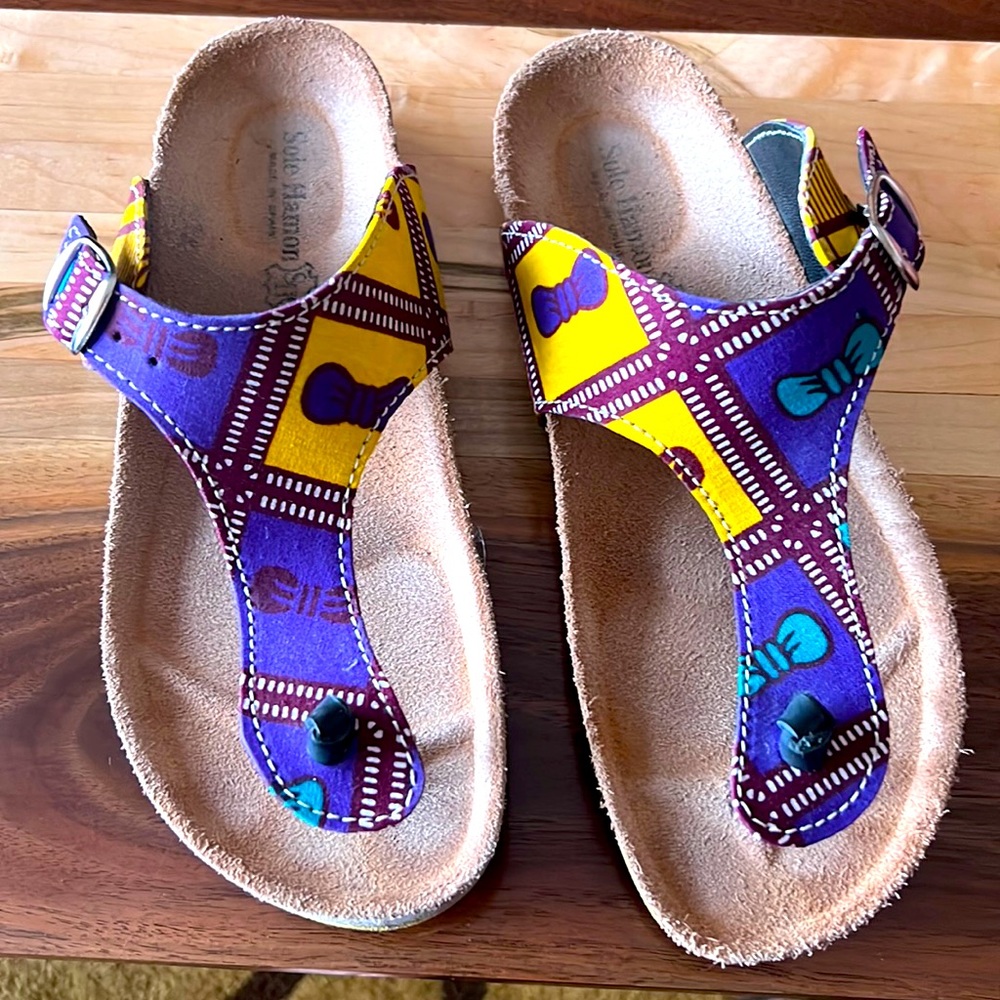 Sole Hamin sandal women’s 7.5 printed colorful design